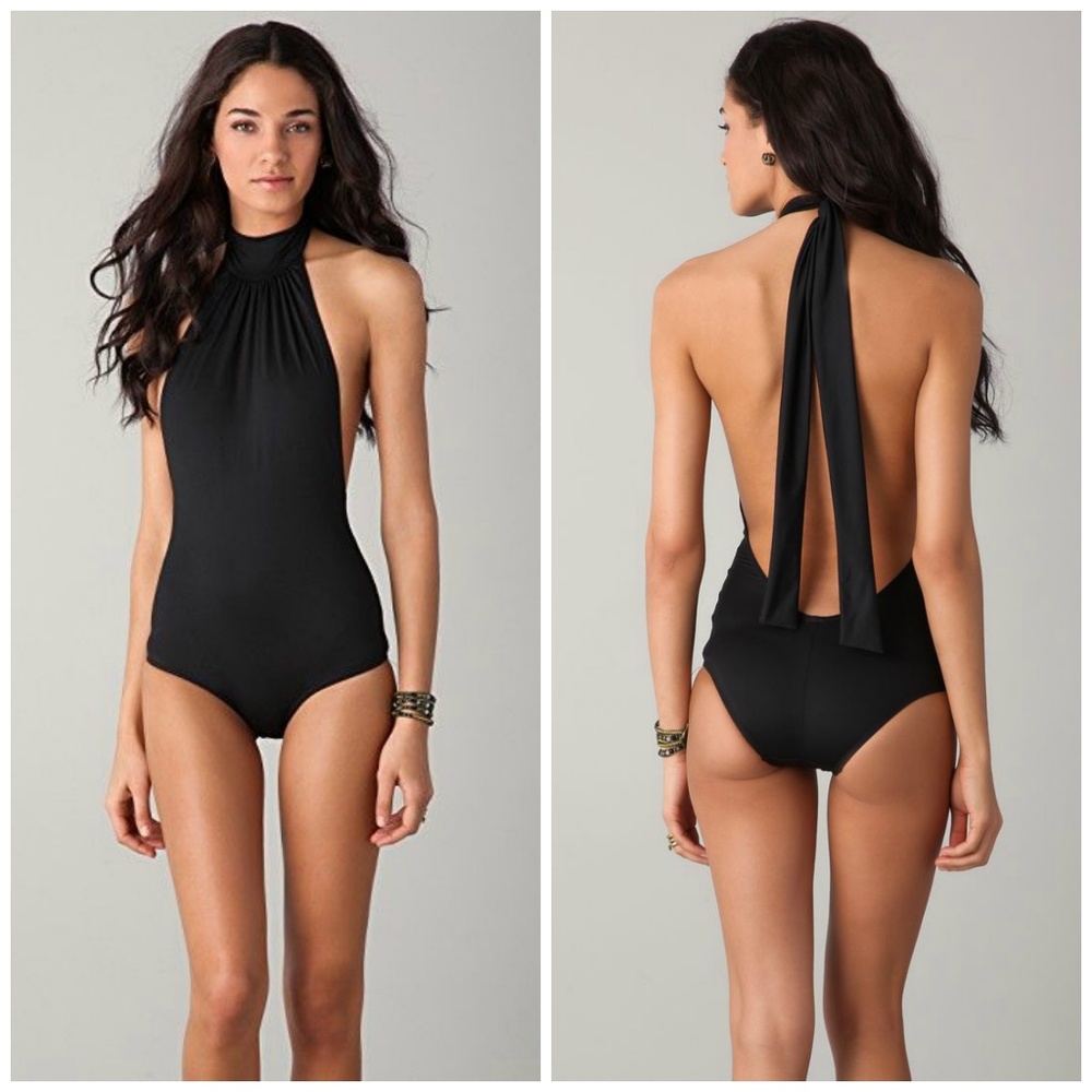 Zimmermann Backless High Neck Draped One Piece